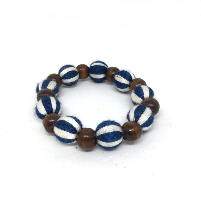 Handmade Natural Indigo Dye Elastic Bracelet