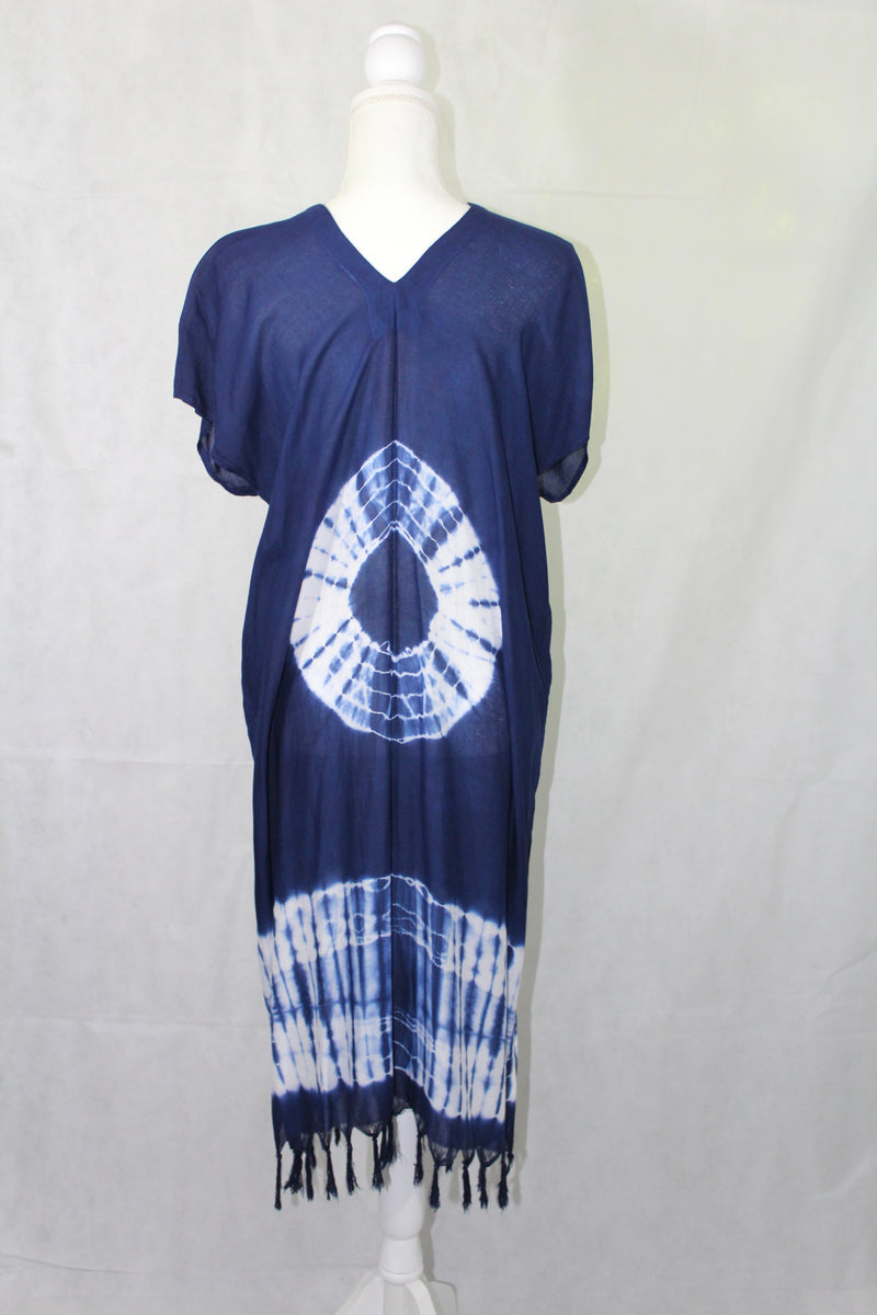 Indigo Dye Women's Dress Rayon Handmade Natural