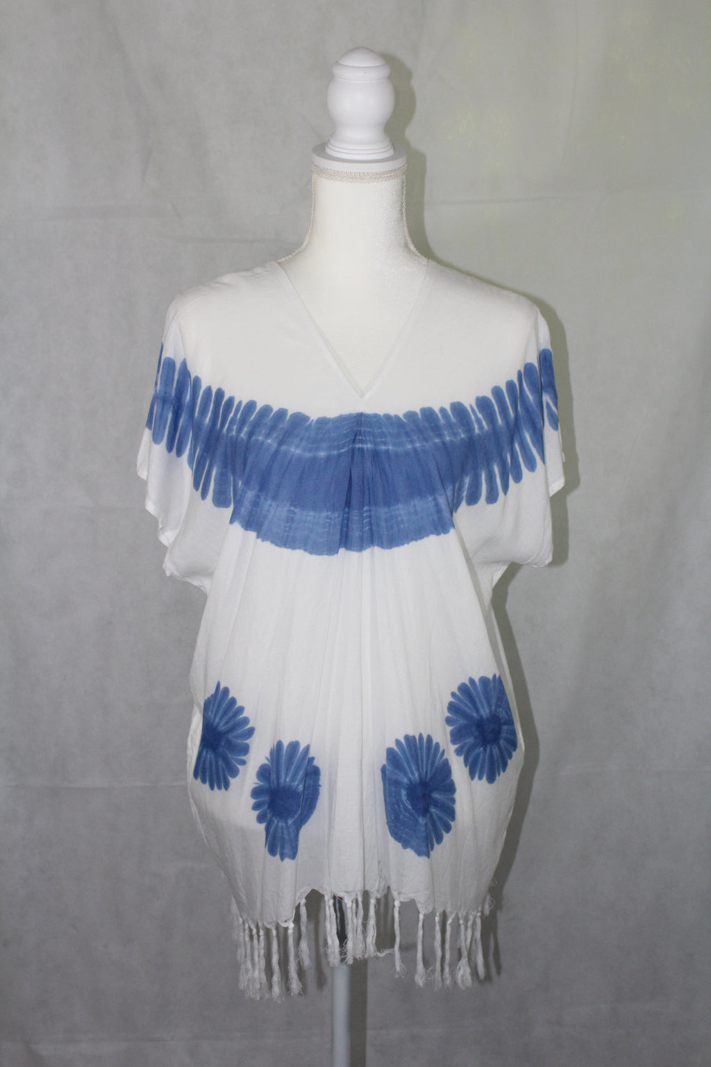 Indigo Dye Women's Top Rayon Handmade Natural