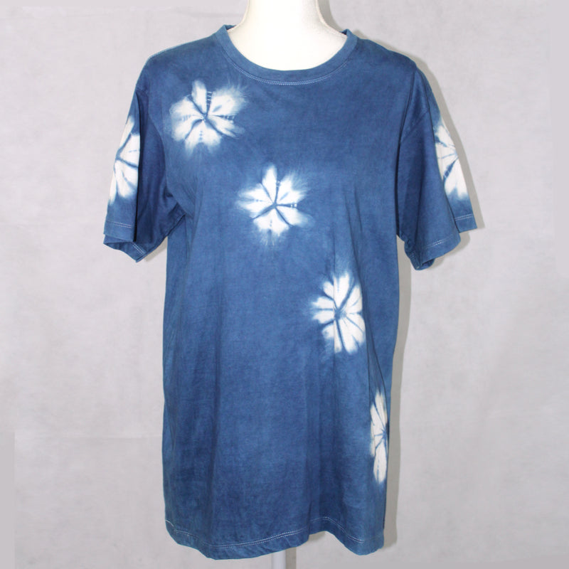 Indigo Dye Shirt Top Cottom Handmade Natural