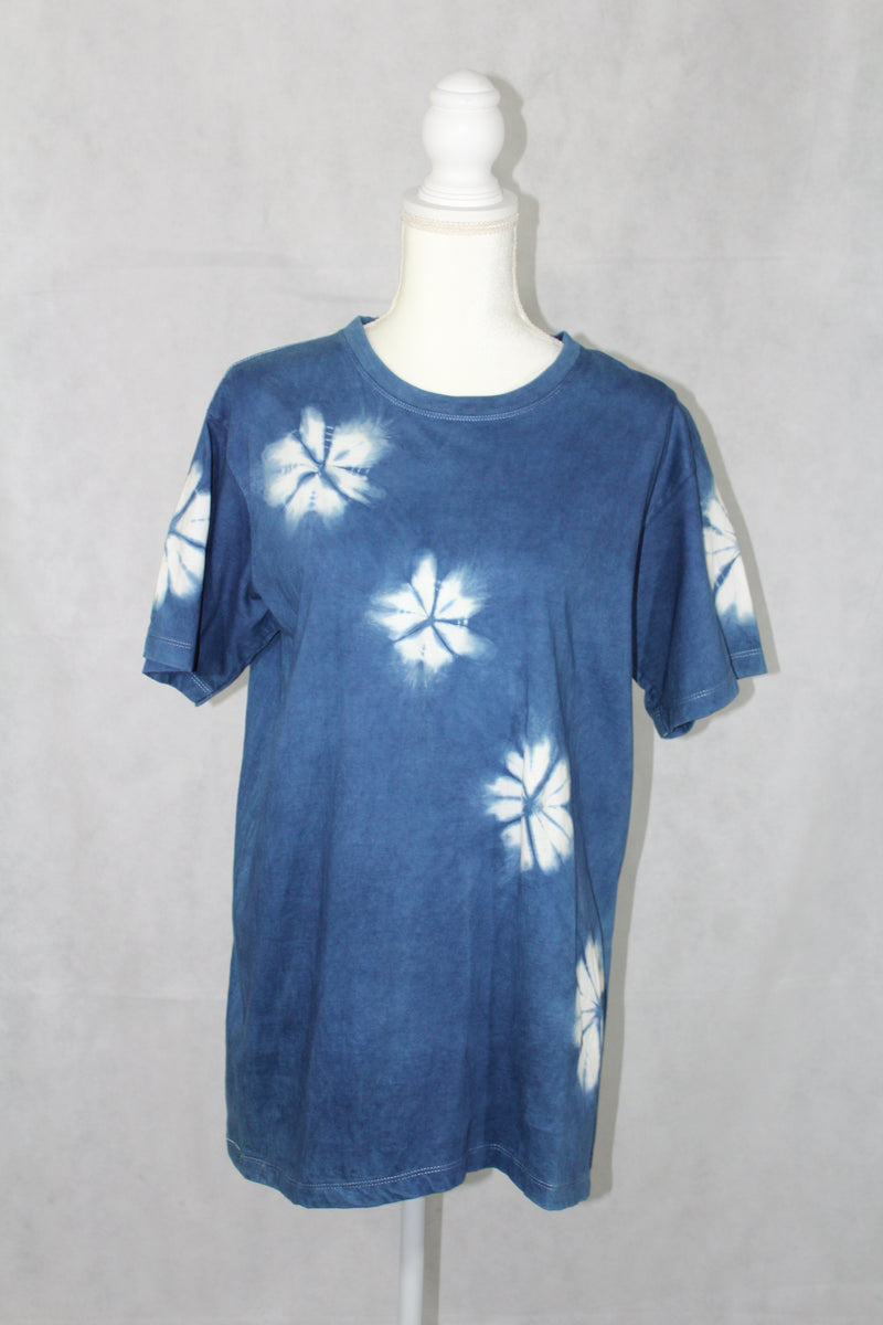 Indigo Dye Shirt Top Cottom Handmade Natural