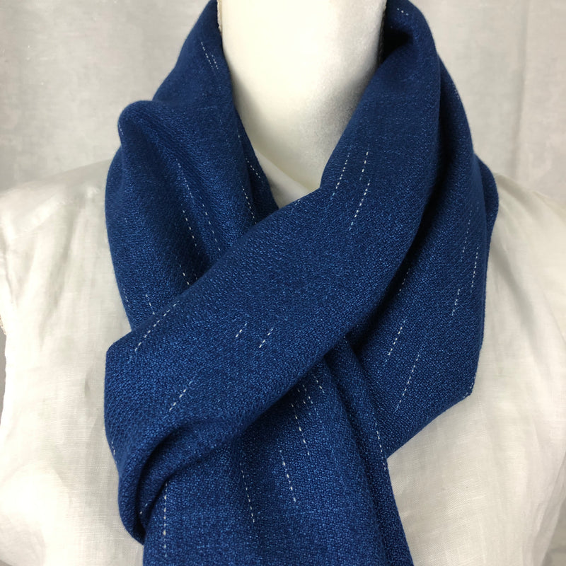 Indigo Tie Dyed Blue Rayon Scarf Handmade Hand Dyed with Natural Plant Dye #R07